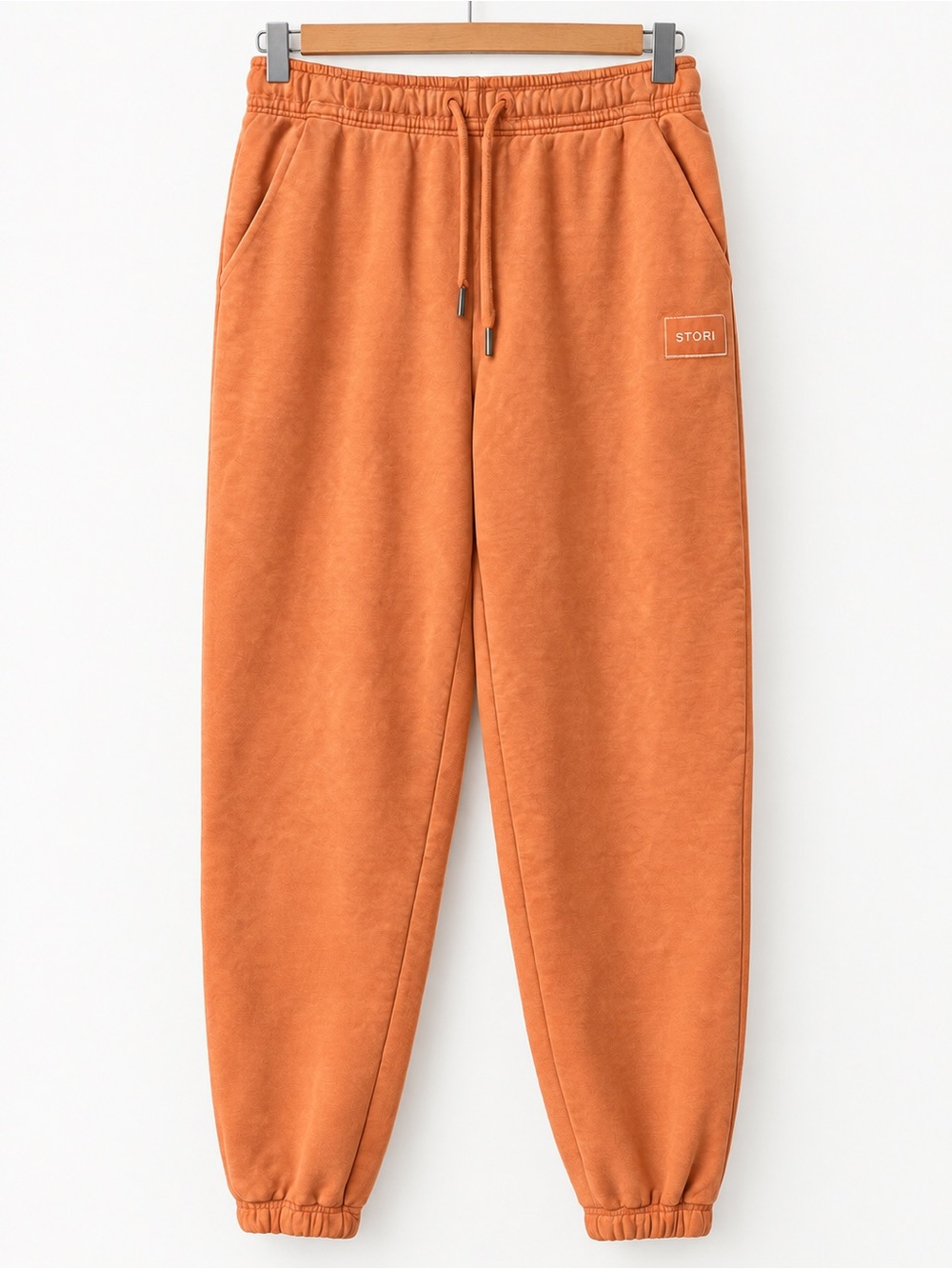 STORI Burnt Orange Women's Jogger Pants with Drawstring Waist